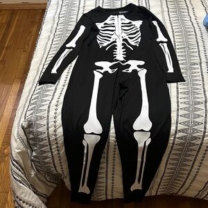 Tipsy Elves Black and White Skeleton One-Piece costume